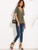Fifth Avenue Women's Double V Neck Criss Cross T-Shirt - Light Olive Green