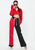 Women's JOLLY Color Block Wide Leg Jogger Pants by Fifth Avenue - Black and Red