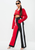 Women's JOLLY Color Block Wide Leg Jogger Pants by Fifth Avenue - Black and Red