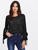 Fifth Avenue Women's Silky Beaded Tie Cuff Shirt - Black