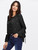 Fifth Avenue Women's Silky Beaded Tie Cuff Shirt - Black