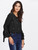 Fifth Avenue Women's Silky Beaded Tie Cuff Shirt - Black