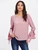 Fifth Avenue Women's Silky Beaded Tie Cuff Shirt - Pink