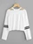 Fifth Avenue Women's ZYRE Full Sleeve Slit Neck Sleeve Striped T-Shirt - White