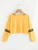 Fifth Avenue Women's ZYRE Full Sleeve Slit Neck Sleeve Striped T-Shirt - Yellow