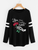 Fifth Avenue Women's NAZA Full Sleeve Rose Makes Everything Better Vector Printed T-Shirt - Black