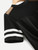 Fifth Avenue Women's ROGE Mesh Sleeve Striped T-Shirt - Black