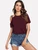 Fifth Avenue Women's STS35 Strappy Neck Off Shoulder Beaded Top - Maroon