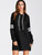 Fifth Avenue NIPK Striped Hoodie Dress - Black