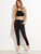 Women's NELLY Striped CROP Track Pants by Fifth Avenue - Black