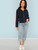 Fifth Avenue Cropped I8BK Snap Button Bomber Jacket - Navy Blue