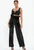 Women's TIJK70 Wide Leg Paper-bag Waist Velvet Pants by Fifth Avenue - Black