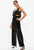 Women's TIJK70 Wide Leg Paper-bag Waist Velvet Pants by Fifth Avenue - Black