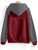 Fifth Avenue LNA373 Striped Fleece Color Block Hoodie - Maroon
