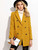 Fifth Avenue Women's RAPT19 Double Breasted Fleece Coat - Mustard