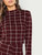 Fifth Avenue Women's Grid Print Top and Pants 2 Piece Set TPS15 - Maroon