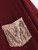 Fifth Avenue Women's Full Sleeve Dip Hem Seuqin Cuff  and Pocket TSA3 T-Shirt - Maroon