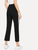 Women's HJ105 Snap Button Contrast Panel Track Pants by Fifth Avenue - Black