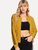 Fifth Avenue LNA1040 Women's Sleeve Striped Tape Bomber Jacket - Mustard