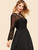 Fifth Avenue Women's Mesh Panel Tie Neck Dress UVA1108 - Black