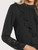 Fifth Avenue Women's UVA1145 Neck Ruffle Lace Cuff Blouse - Black