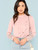 Fifth Avenue Women's UVA1145 Neck Ruffle Lace Cuff Blouse - Pink