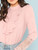 Fifth Avenue Women's UVA1145 Neck Ruffle Lace Cuff Blouse - Pink