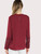 Fifth Avenue Women's UVA1145 Neck Ruffle Lace Cuff Blouse - Maroon