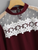 Fifth Avenue Dot Mesh and Lace Blouse UVA1166 - Maroon and White