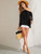Fifth Avenue Women's UVA1212 Lace Panel Off Shoulder Blouse - Black