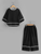 Fifth Avenue Contrast Binding Top and Culotte Pants 2 Piece Set TPS34 - Black