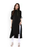 Fifth Avenue Women's WOMK3 Front Zip and Slit Detail Dip Hem Kurti - Black