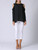 Fifth Avenue Women's UVA1286 Cold Shoulder Ruffle Detail Blouse - Black