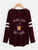 Fifth Avenue Women's NAZA Full Sleeves Nonza Florals Printed T-Shirt - Maroon