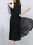 Fifth Avenue Women's TPS185 Chiffon Overlay Top and Pants 2 Piece Co-Ord Sets - Black