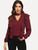 Fifth Avenue Women's UVA1317 Choker Neck Ruffle Detail Blouse - Maroon