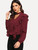 Fifth Avenue Women's UVA1317 Choker Neck Ruffle Detail Blouse - Maroon