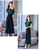 Fifth Avenue Color Block Top and Panel Pants 2 Piece Set TPS179 - Black and Green