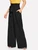 Fifth Avenue Georgette GTTWP17 Self Belted Extra Wide Leg Pants - Black