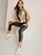 Fifth Avenue Women's TPS306 Color Block Metallic Panel Top and Track Pants 2 Piece Co-Ord Sets - Black and Gold