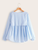 Fifth Avenue Women's UVA1349 Striped Peplum Top - Light Blue
