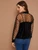 Fifth Avenue Velvet Zip Up Dot Net Mesh Bomber Jacket LNA2037 - Black