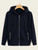 Fifth Avenue Women's Metal Zip Up Pocket Hooded Jacket LNA2066 - Navy Blue