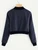 Fifth Avenue Fleece Cropped Zip Up Bomber Jacket LNA2050 - Blue and Black