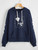 Fifth Avenue DIFT21 Japanese Florals Print Hoodie - Navy Blue