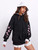 Fifth Avenue DIFT22 Floral Sleeve Print Hoodie - Black
