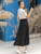 Fifth Avenue Womens Cotton Overlap Detail Polka Print GTSKIR1 Skirt - Black