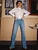 Fifth Avenue Womens Ruched Front Stitched Western Top - FAWWT5