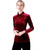 Fifth Avenue Womens Button Neck Detail Velvet Stitched Western Top - FAWWT16