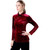 Fifth Avenue Womens Button Neck Detail Velvet Stitched Western Top - FAWWT16